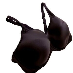 Wacoal Black Full Figure Underwire Bra Lace Trim Adjustable Straps Size 46C